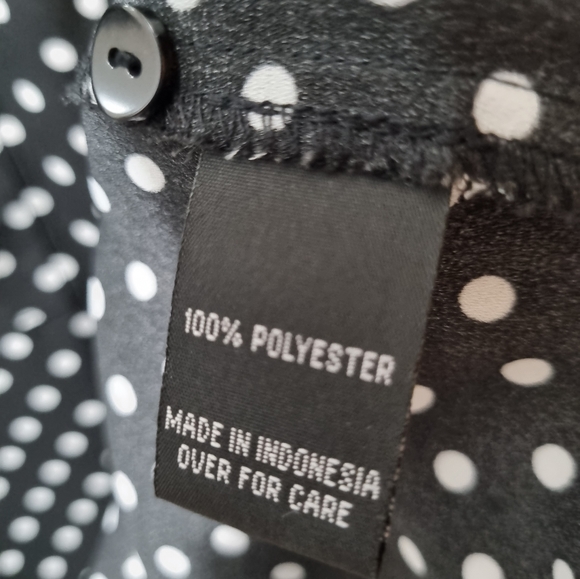 BCX black and beige polka dot blouse Size S - Picture 6 of 7